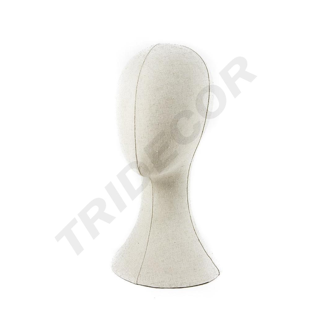 Beige Linen Man's Head 40 cm