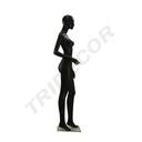 Maniquí de Mujer Fibra Vídrio Negro Mate Con Nariz