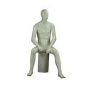 Glossy White Fiberglass Seated Man Mannequin