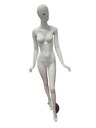 Female Mannequin in Glossy White Faceless with Blue Eyelash