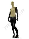 Maniquí de Mujer Negro Mate con Tela de Lino Oscura