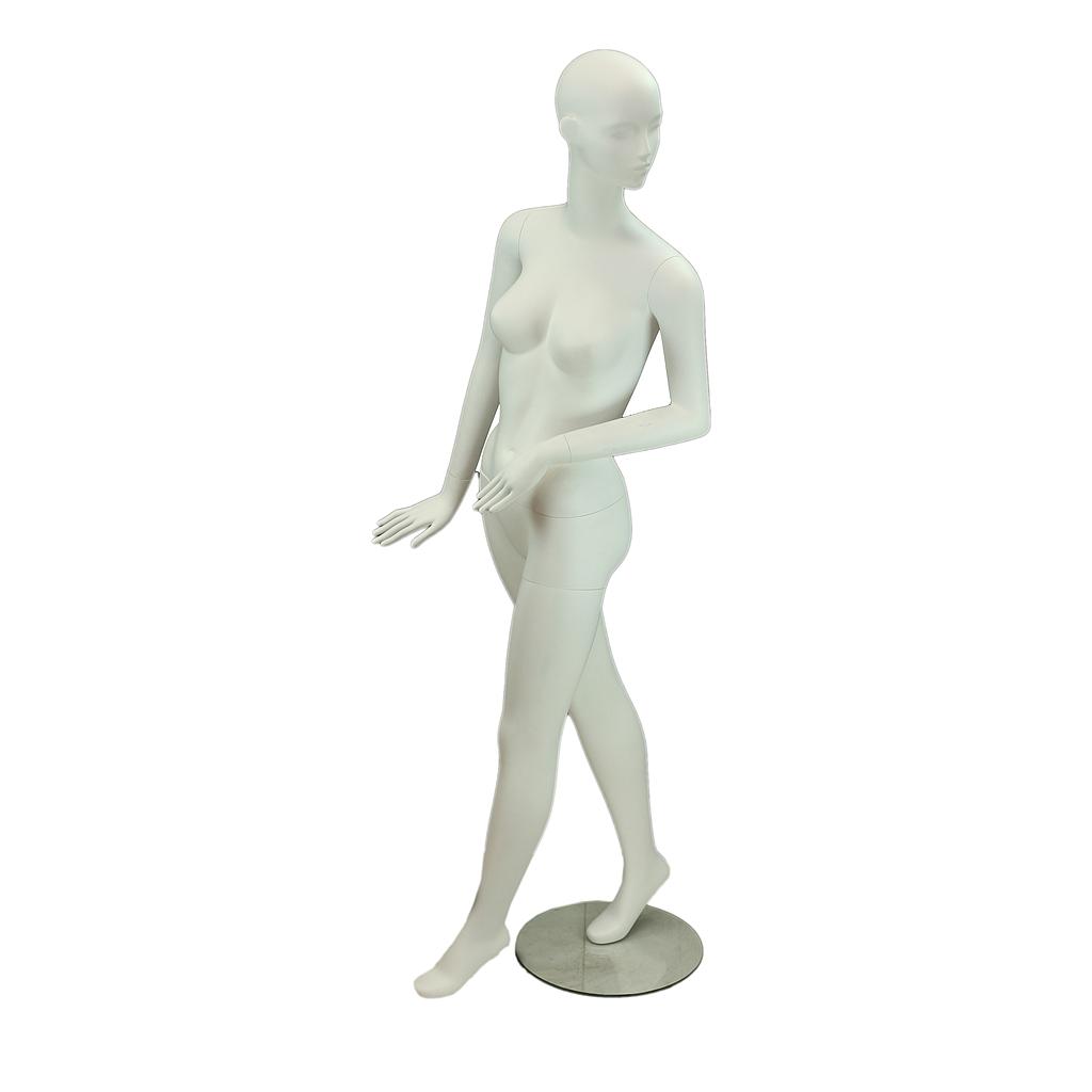 Tall Woman Mannequin in Matte White with Face