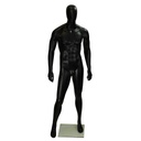 Mannequin masculin en fibre de verre noir mat sans caractéristiques