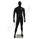 Mannequin masculin en fibre de verre noir mat sans caractéristiques