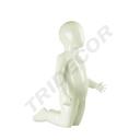 Glossy White Lacquered Kneeling Child Mannequin 3 Years Fiber