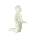 Glossy White Lacquered Kneeling Child Mannequin 3 Years Fiber