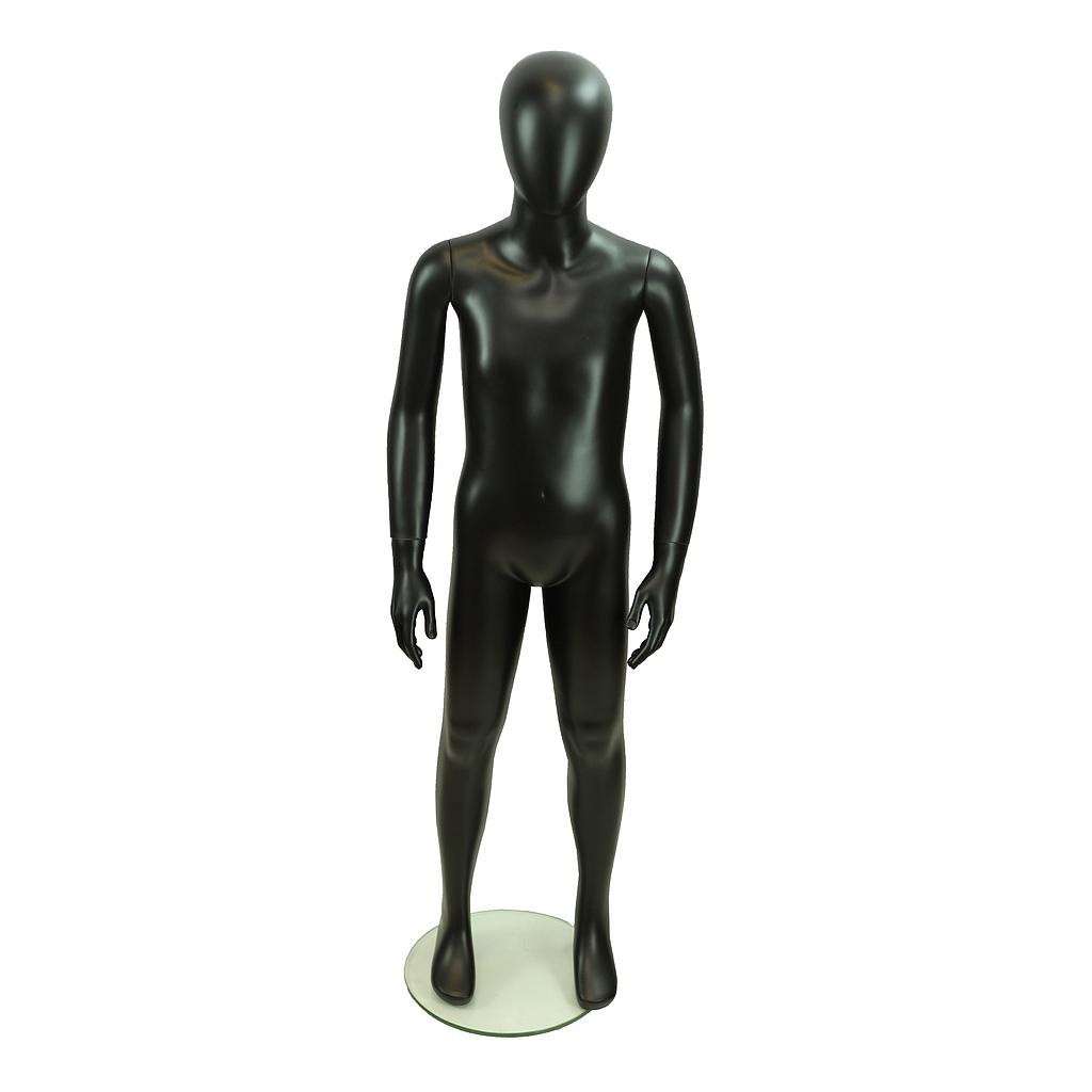 Maniquí Infantil De Fibra De Vidrio Negro Mate 8-10 Años