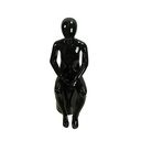 Seated Child Mannequin Glossy Black Lacquer Without Features 4-6 Years