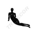女模特黑亮光 Maniquí de Mujer Fibra Vídrio Tumbada Negro Brillo