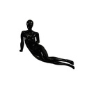 Mannequin féminin allongé en fibre de verre noir brillant