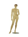 Female Mannequin Fiberglass Flesh Color Carved Hair