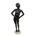 Matte Black Child Mannequin Without Face 8-10 Years Posture