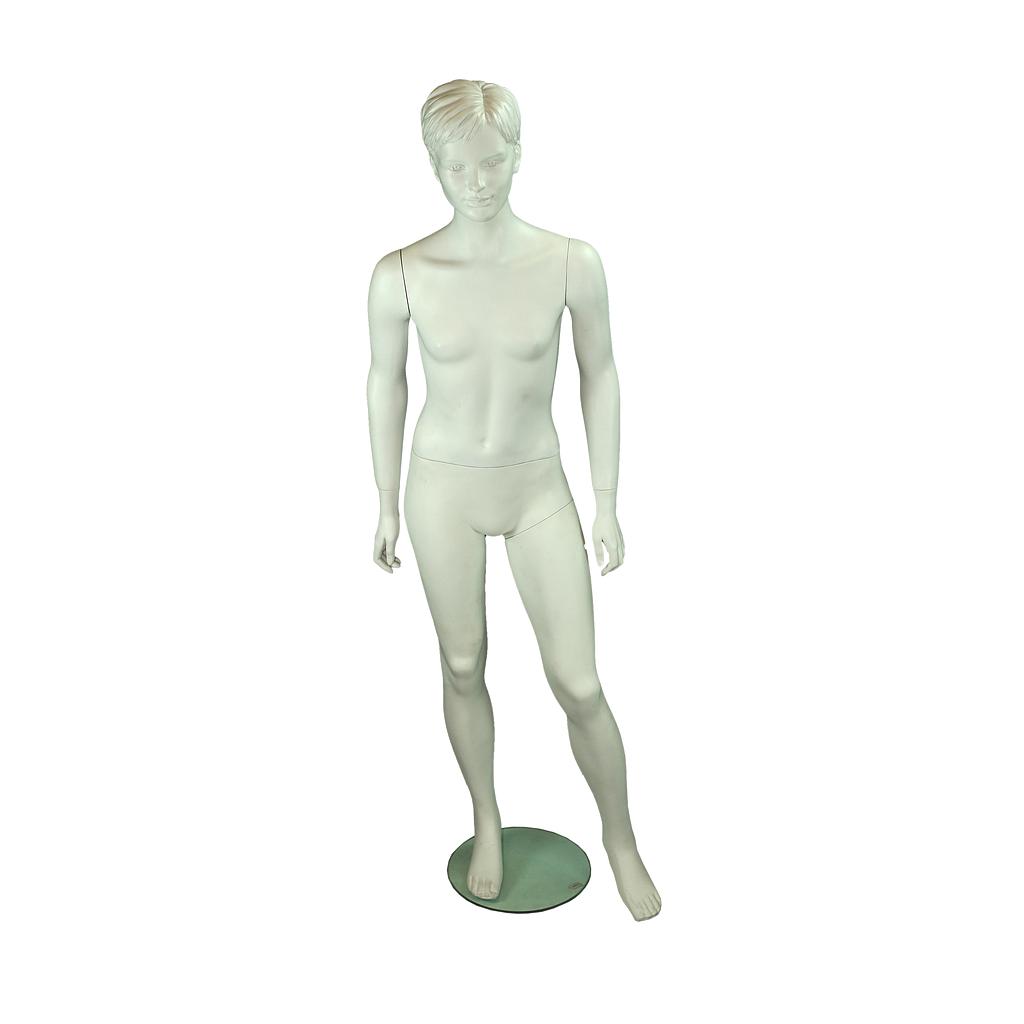 Matte White Teenage Girl Mannequin with Detailed Features and Hair