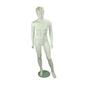 Matte White Teenage Girl Mannequin with Detailed Features and Hair