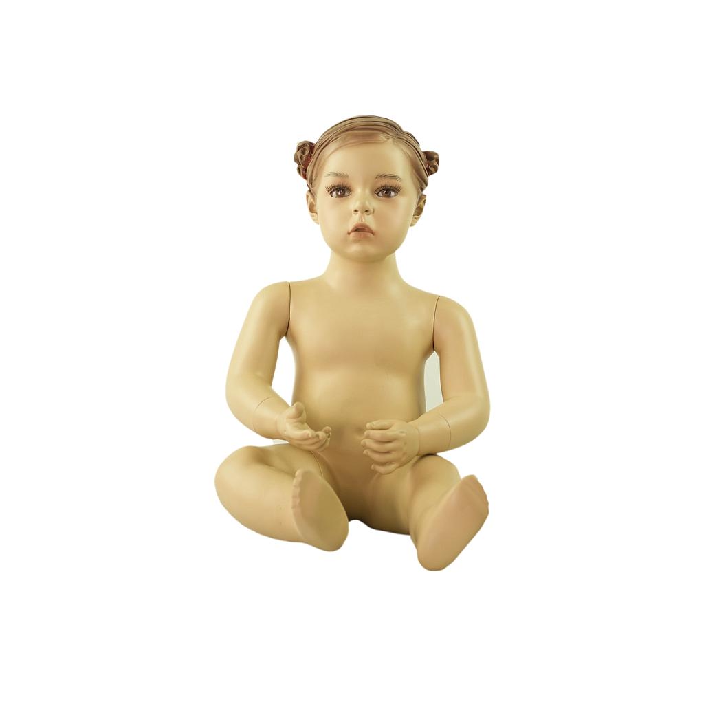 Realistic Baby Girl Mannequin Sitting Flesh Color 1-2 Years