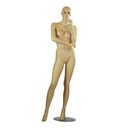 Flesh-Colored Fiberglass Female Mannequin, Pensive Posture