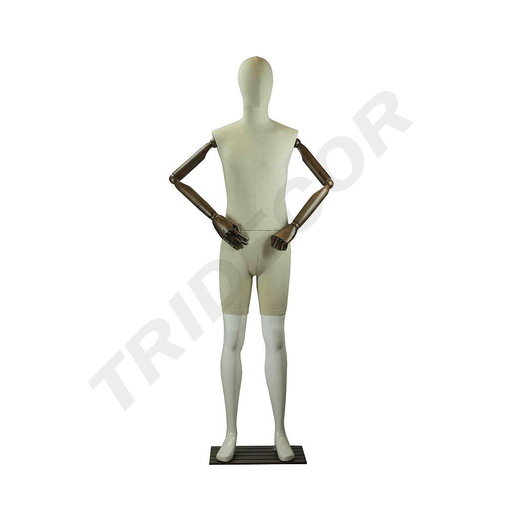 Maniquí Articulado De Tela y Fibra Blanco Brillo