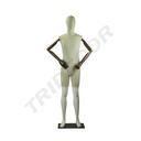 Maniquí Articulado De Tela y Fibra Blanco Brillo