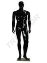 Maniquí de Hombre Sin Rostro Lacado En Negro Brillo