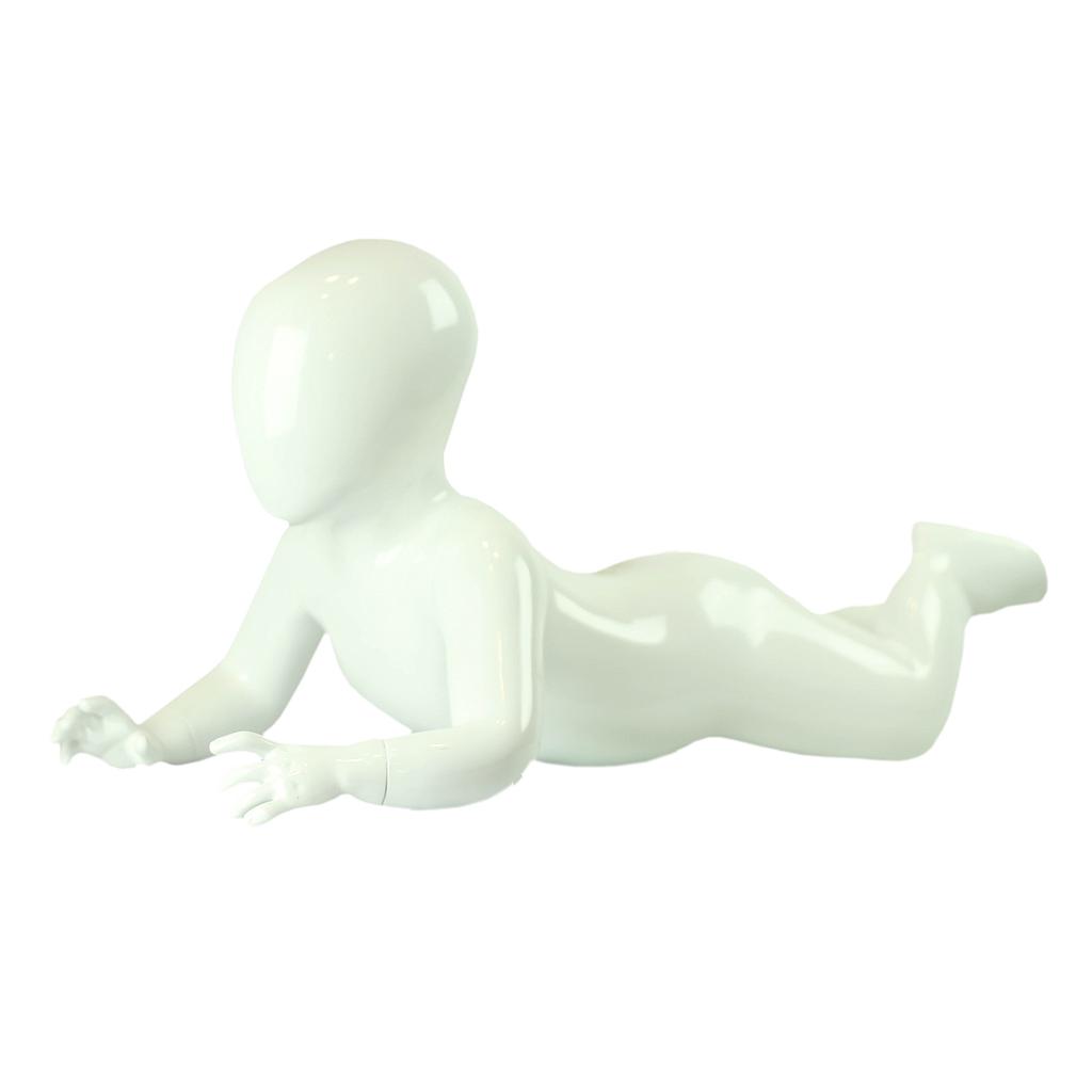 Glänzende weiße Fiberglas liegende Babymannequin 1 Jahr