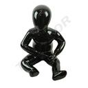 Sitzender gesichtsloser Baby-Mannequin in Hochglanz Schwarz 1-2 Jahre Faser
