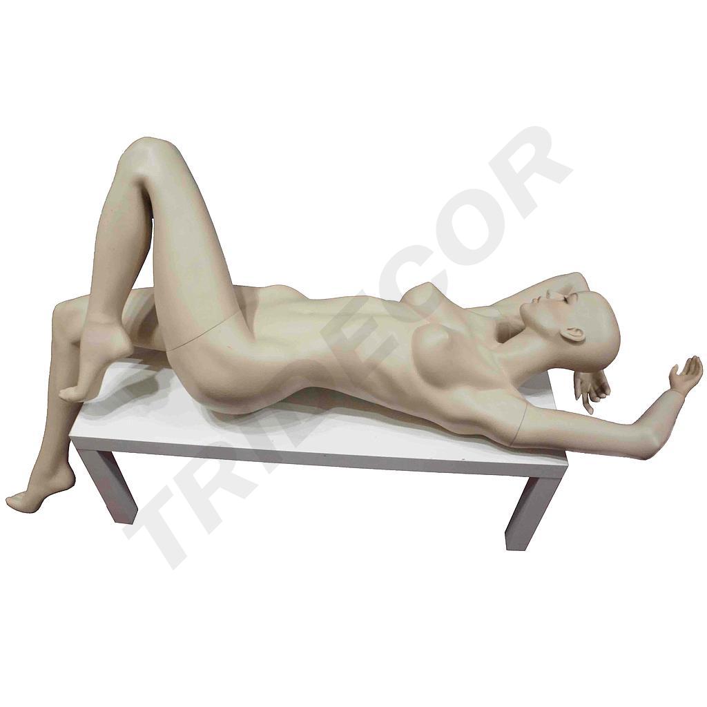女模特 肤色 Maniquí de Mujer Fibra Vidrio Tumbada Color Carne