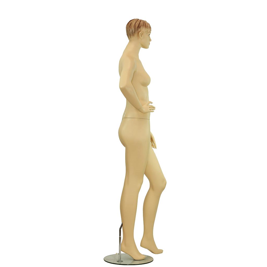 Flesh-Colored Fiberglass Posing Female Mannequin