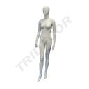 Female Mannequin in Matte White Faceless with Forward Foot