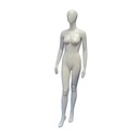 Maniquí Femenino En Blanco Mate Sin Rostro Con Pie Adelante