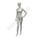 Female Mannequin in Matte White with Hand on Waist