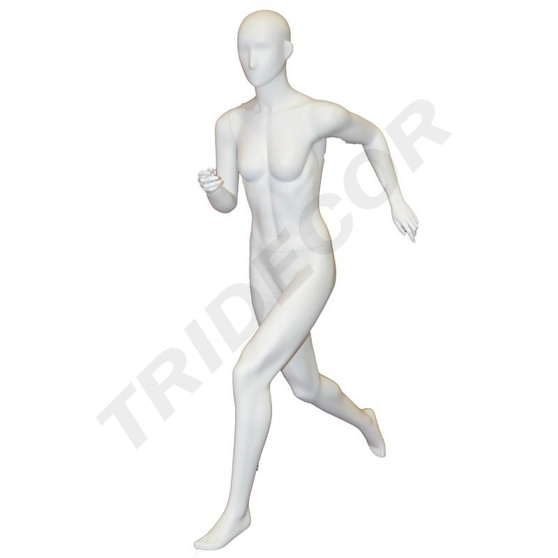 Mannequin de coureuse femme en blanc mat