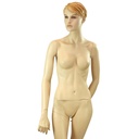 Fiberglass Female Mannequin with Carved Flesh-Colored Hair