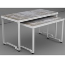 Tables d'affichage Ensemble 2 Hauteurs Couleur Blanc