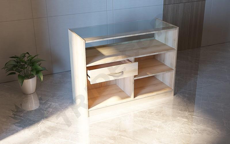 Mostrador con Cristal 150x50x90 cm en Varios Colores