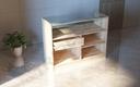 Mostrador con Cristal 150x50x90 cm en Varios Colores