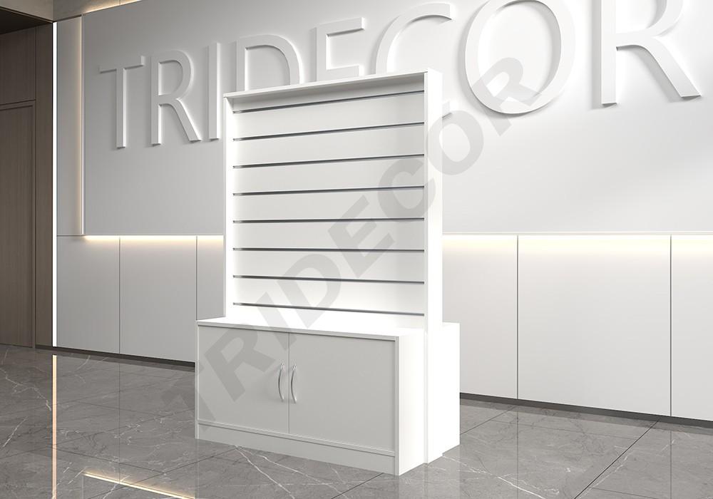 Góndola de exhibición con mueble inferior 120X60X175cm Blanco o Negro