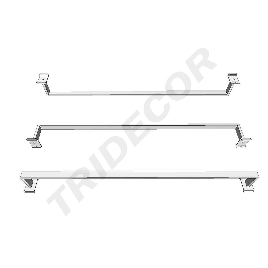 Barre en aluminium chromé 60cm