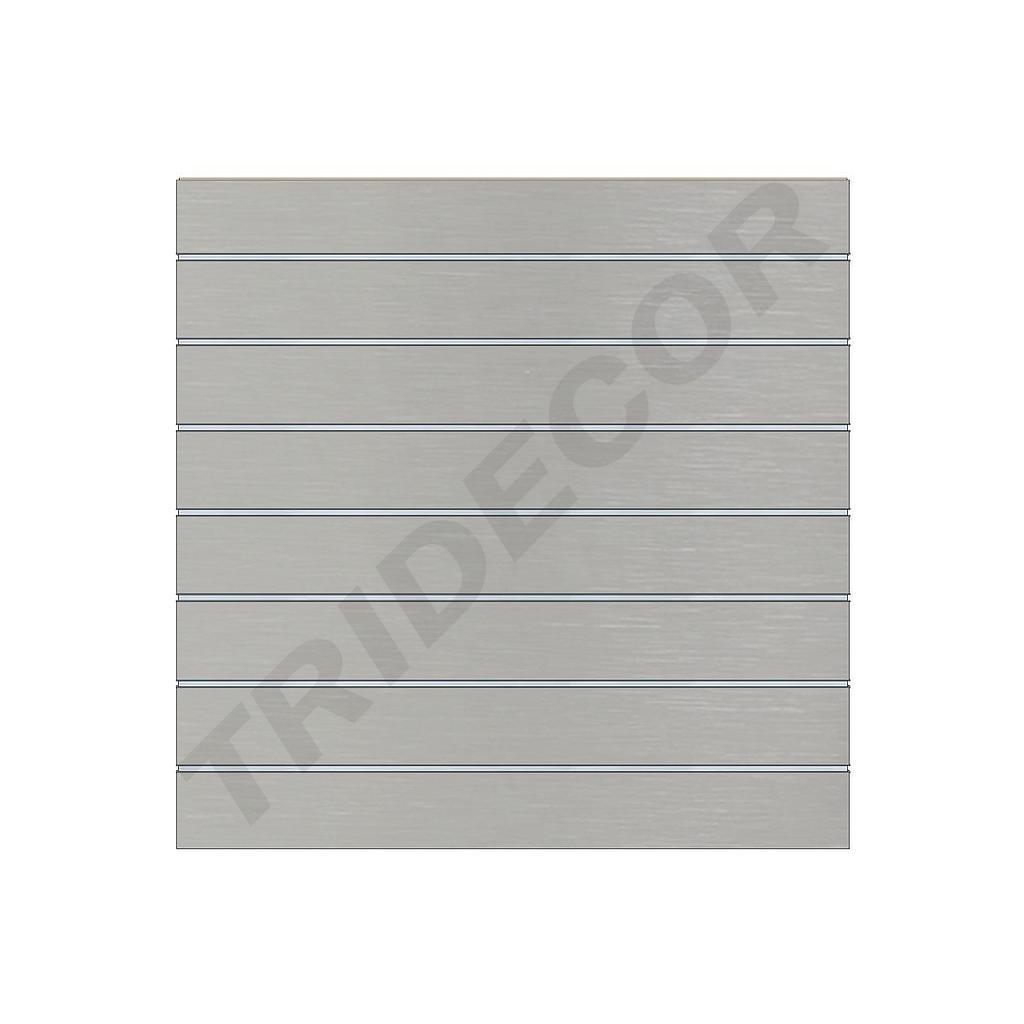 Pannello a doghe grigio opaco con 7,5 guide, 120X120 cm