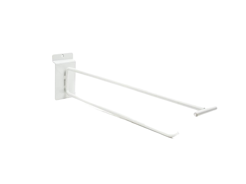 Double Hook with Price Holder 35 cm White Slat Panel