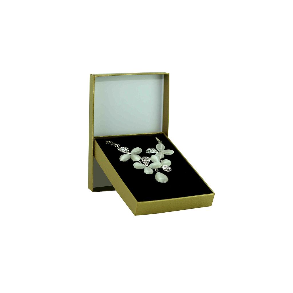 Caja De Joyería De Material En Bruto Dorado 5X4X3 Cm 24 Unidades Por Paquete