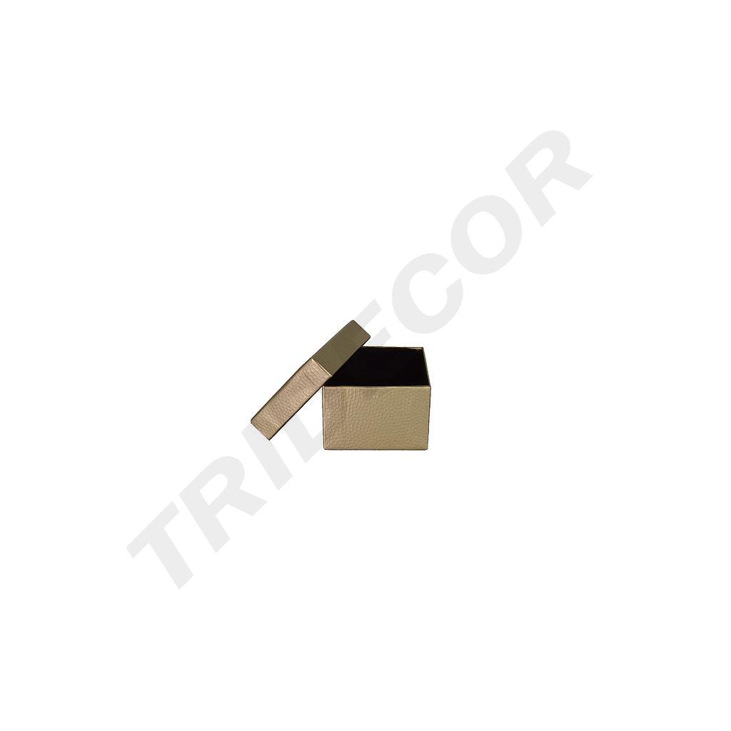 Caja De Joyería Material Rugoso Color Oro 24 Unidades 4X4X2 Cm
