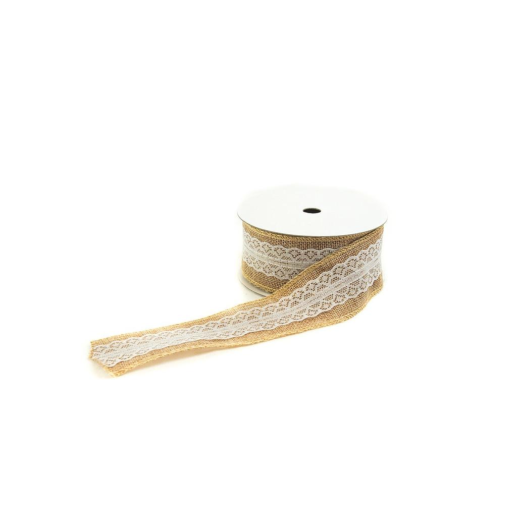 Beige Sackcloth Ribbon and Lace