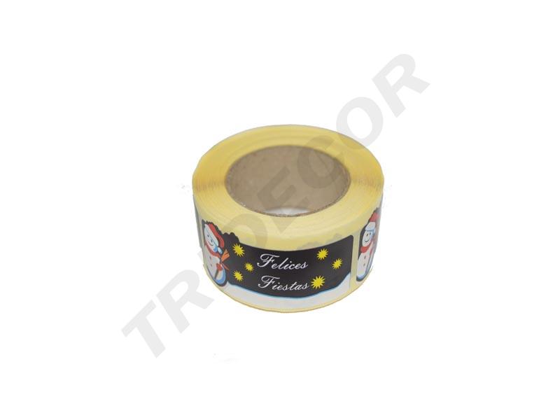 Sticker 'Happy Holidays' Snowman Motif