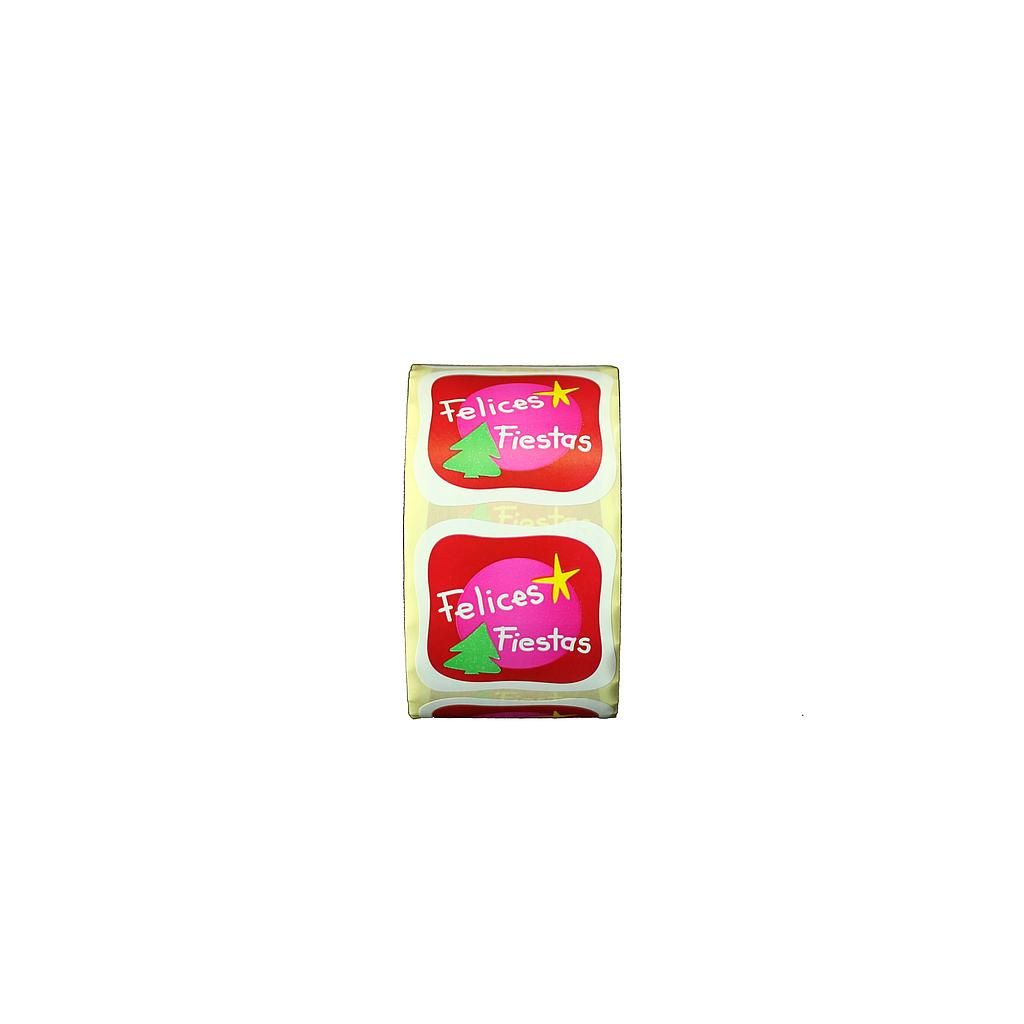 Egatina 'Happy Holidays' Tree Motif 4X4cm 500 Roll