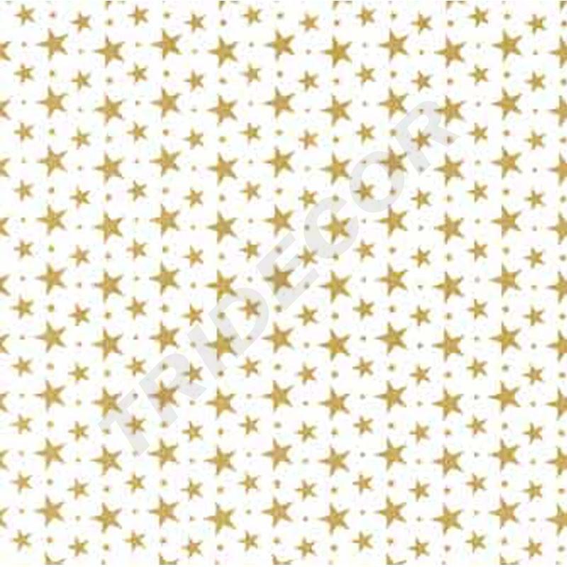 Papel de Tissue Branco com Estrelas Douradas 75X50cm 100 unidades