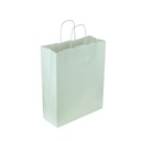 Bolsa De Papel De Celulosa Blanca Con Asa Arrugada 32X13X41Cm 25 Unidades