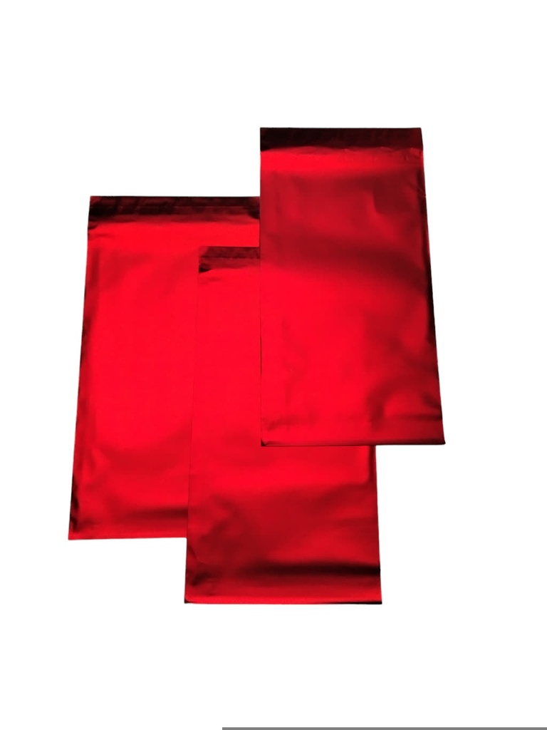 Red Metallic Envelopes with Adhesive, 15X25+4cm, 100 units