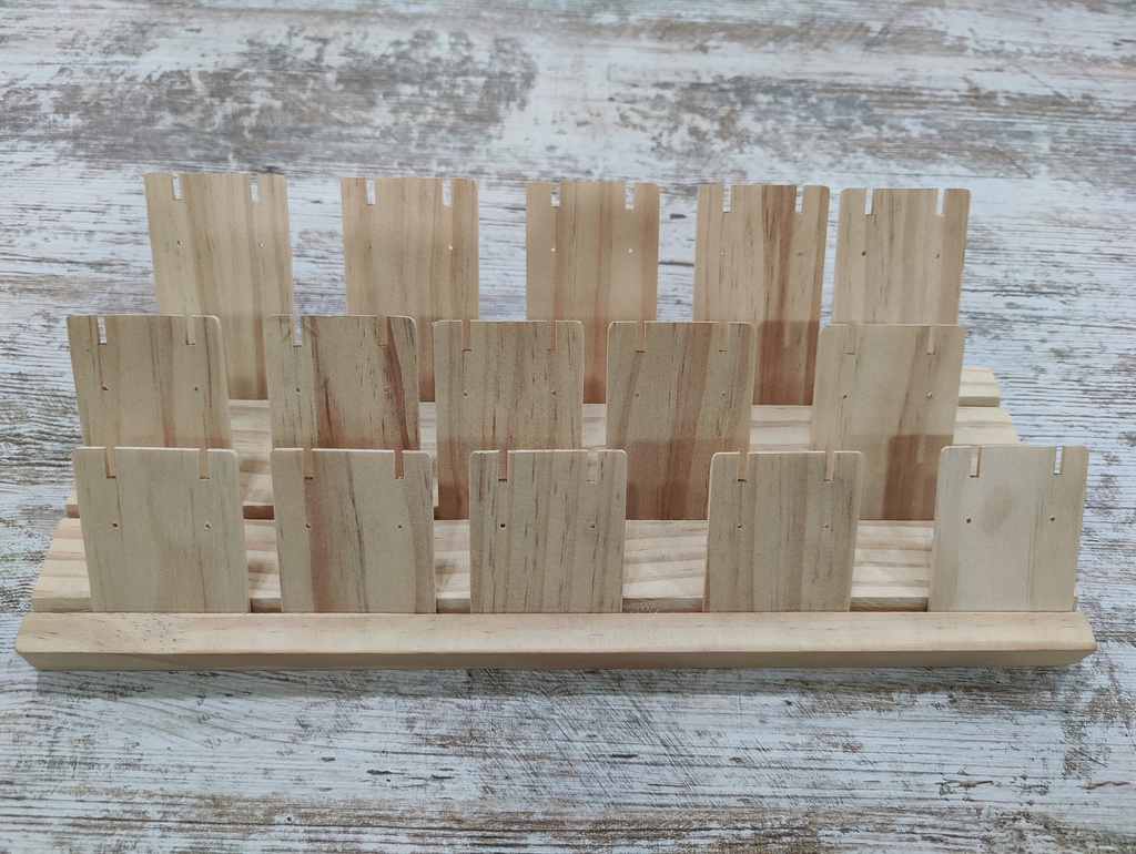 Ohrring-Display aus Holz, 12 Sets