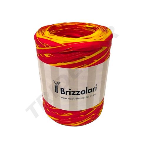 Red and Yellow Raffia Ribbon Roll 5mmx200m 6802 Col89