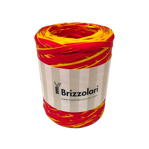 Rotes und gelbes Bastband, Rolle 5 mm x 200 m, 6802 Col89